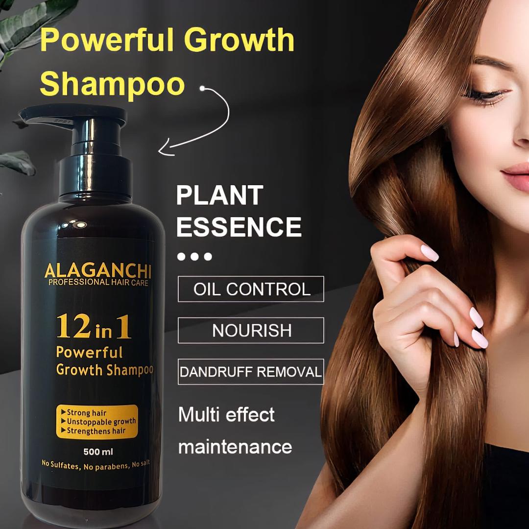 🧴🌿 Alaganchi 12-in-1 Hair Growth Shampoo – Rosemary + Biotin + Argan & Castor Oil + Purple Onion 💆‍♀️✨ (Thicker, Fuller Hair)