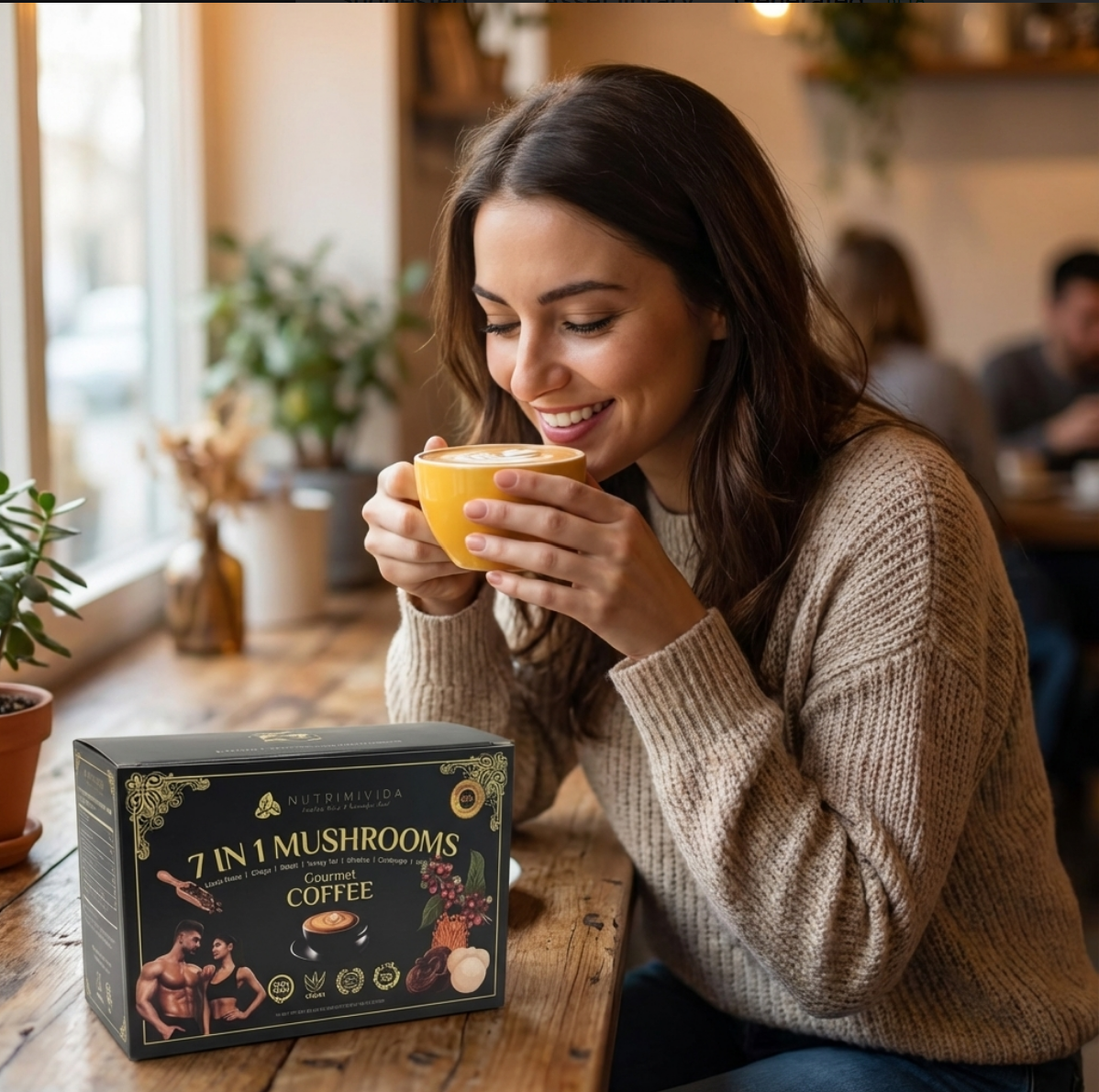 ☕🍄 Nutrimivida 7-in-1 Mushroom Gourmet Coffee (15 Sachets) – Non-GMO, Vegan, Gluten-Free & Nut-Free 🌿✨