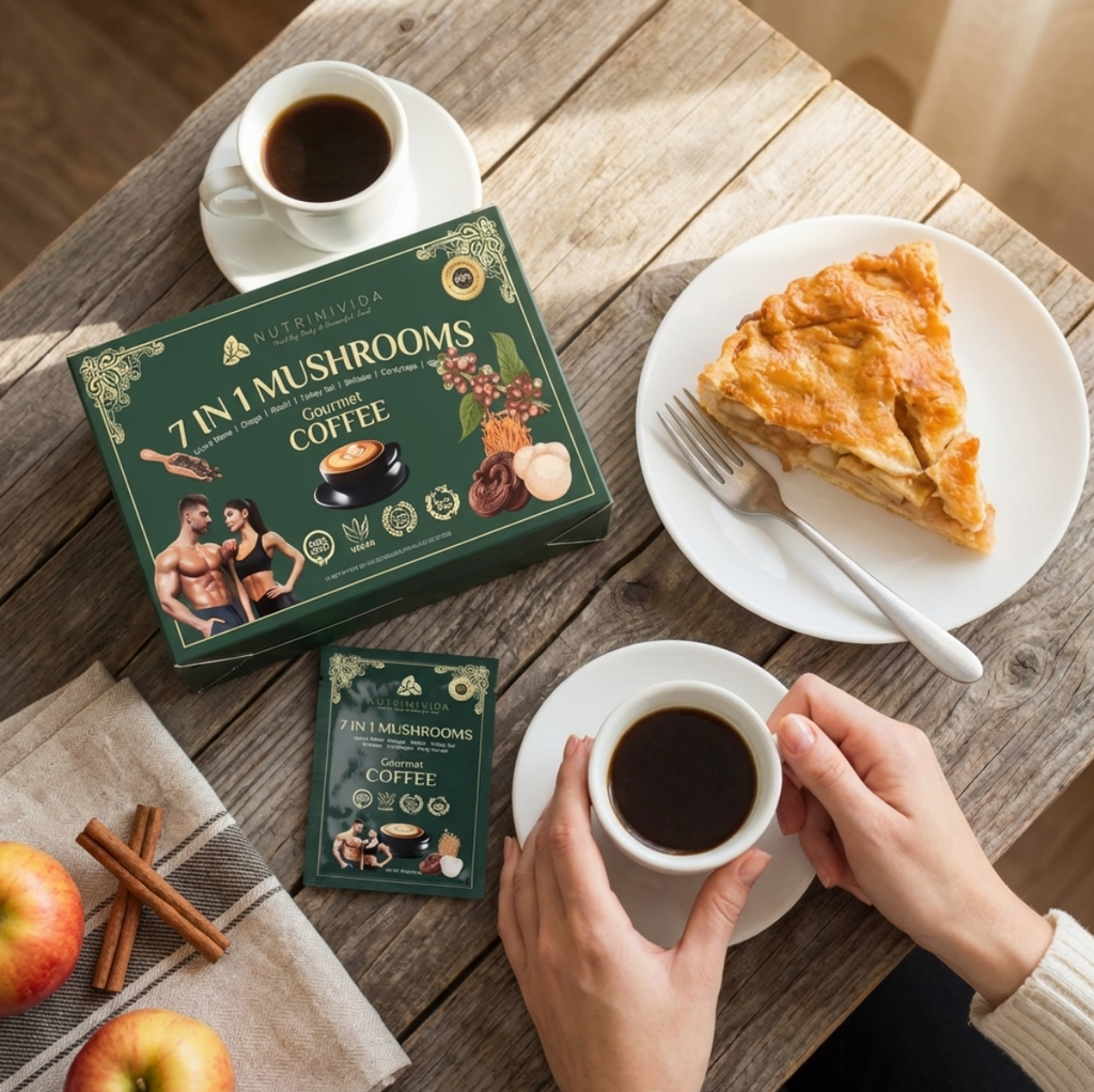 ☕🍄 Nutrimivida 7-in-1 Mushroom Gourmet Coffee (15 Sachets) – Non-GMO, Vegan, Gluten-Free & Nut-Free 🌿✨