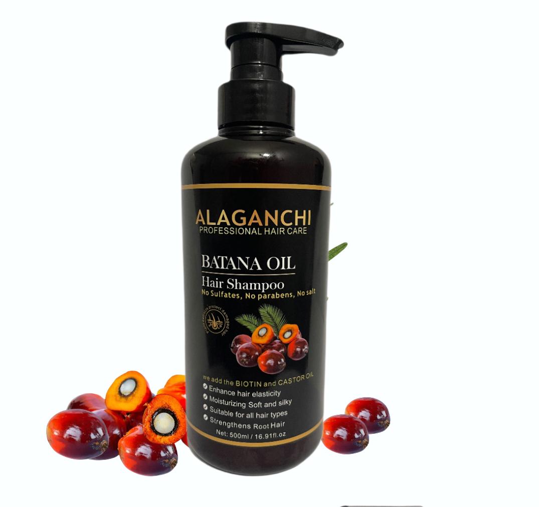 Alaganchi Batana Oil Hair Shampoo with Biotin & Castor Oil – No Sulfates, No Parabens, No Salt (16.9 fl oz / 500 mL)