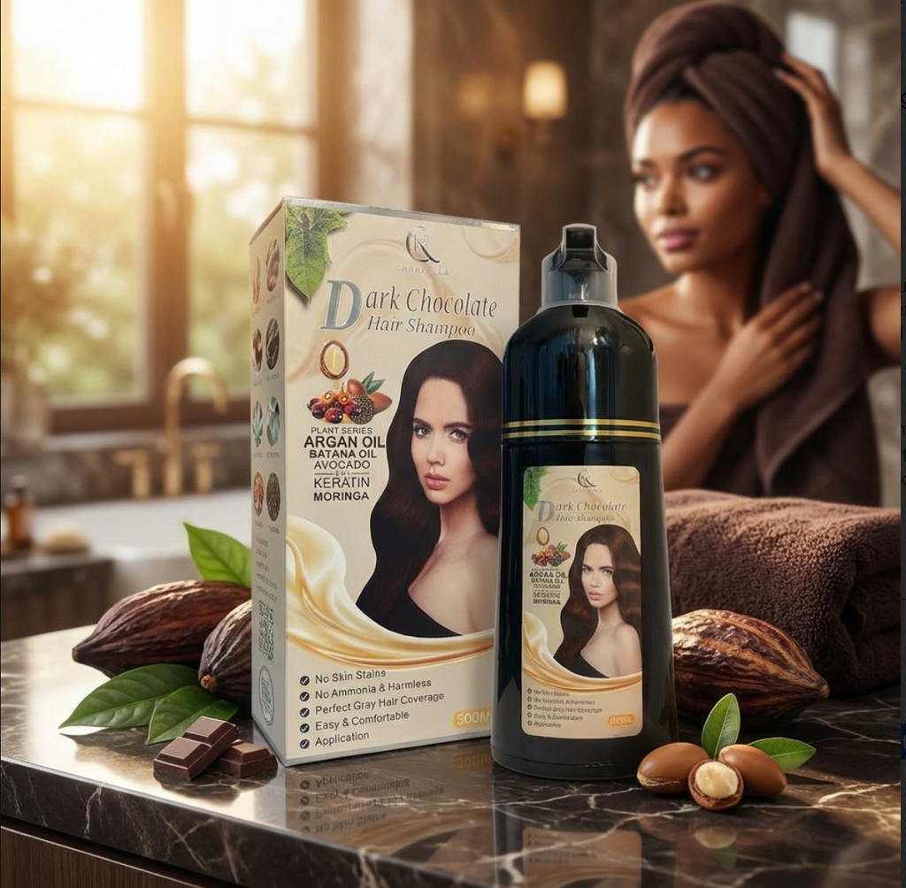 🍫 Canabella Dark Chocolate Hair Dye Shampoo (500ml) 🧴✨