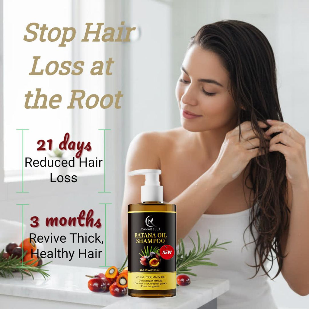 Canabella Batana Oil Shampoo with Rosemary Oil – Sulfate-Free Cleanse for Fuller, Stronger-Looking Hair