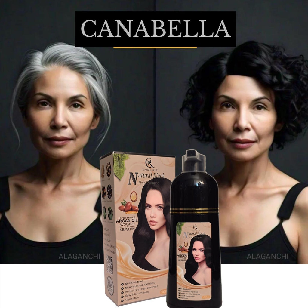 🖤 Canabella Natural Black Hair Dye Shampoo (500ml) 🧴✨