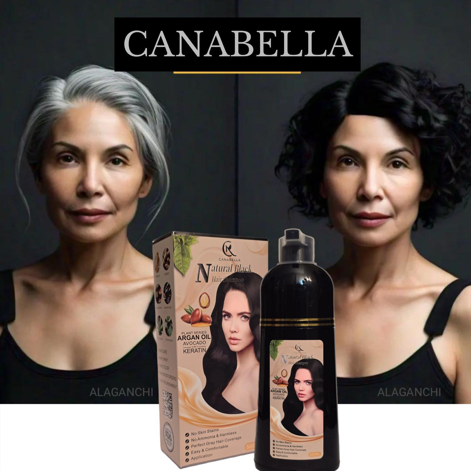 🖤 Canabella Natural Black Hair Dye Shampoo (500ml) 🧴✨