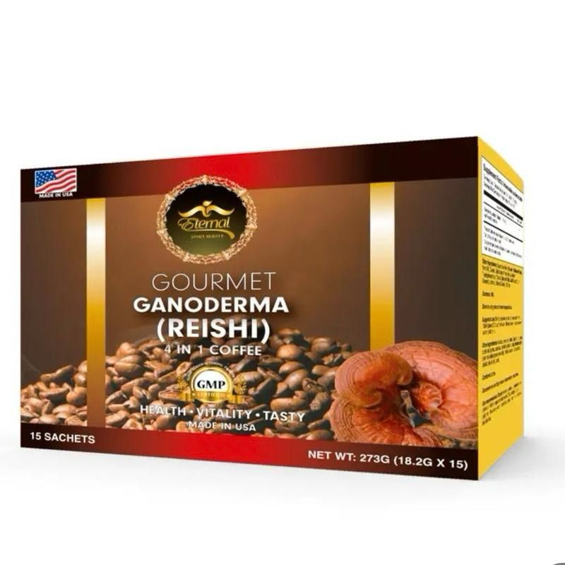 Eternal Spirit Beauty Ganoderma (Reishi) Asian Latte Coffee Singles – Instant Latte Mix, 15 Sachets (0.64 oz Each) | Smooth & Creamy