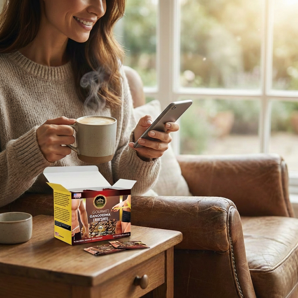 Eternal Spirit Beauty Ganoderma (Reishi) Asian Latte Coffee Singles – Instant Latte Mix, 15 Sachets (0.64 oz Each) | Smooth & Creamy