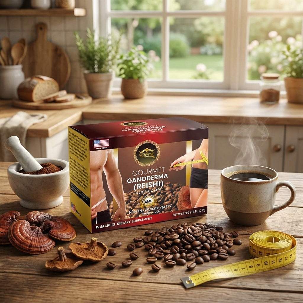 Eternal Spirit Beauty Ganoderma (Reishi) Asian Latte Coffee Singles – Instant Latte Mix, 15 Sachets (0.64 oz Each) | Smooth & Creamy