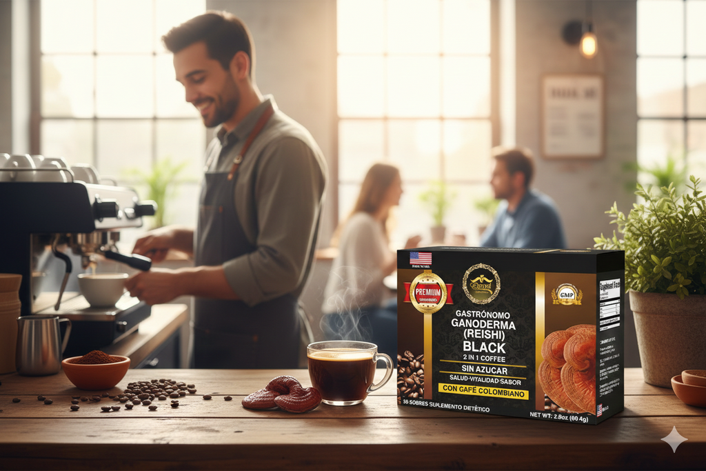 Eternal Spirit Beauty Ganoderma (Reishi) Black 2-in-1 Coffee – Colombian Coffee Blend, No Sugar, 30 Sachets (2.8 oz / 80.4 g)