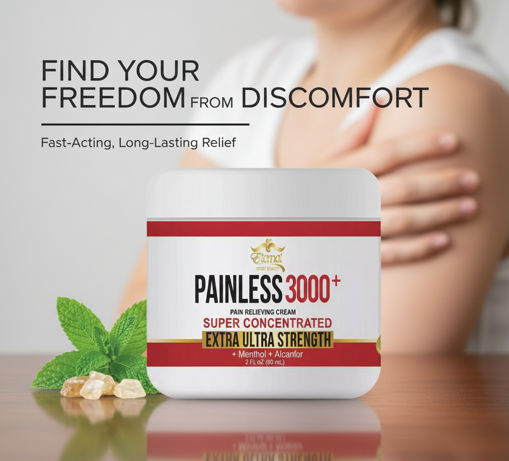 💪 Painless 3000+ Pain Relieving Cream (2 fl oz / 60 mL) 🧴✨